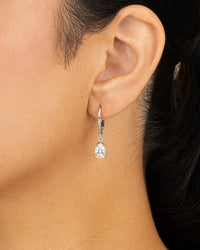Sterling Silver Angelica Pear Cut CZ French Clip Earrings - Sterling Forever