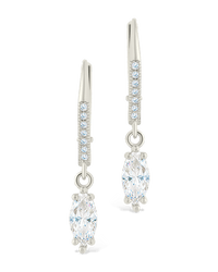 Sterling Silver Allegra Marquise Cut CZ French Clip Earrings - Sterling Forever