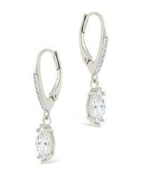 Sterling Silver Allegra Marquise Cut CZ French Clip Earrings - Sterling Forever