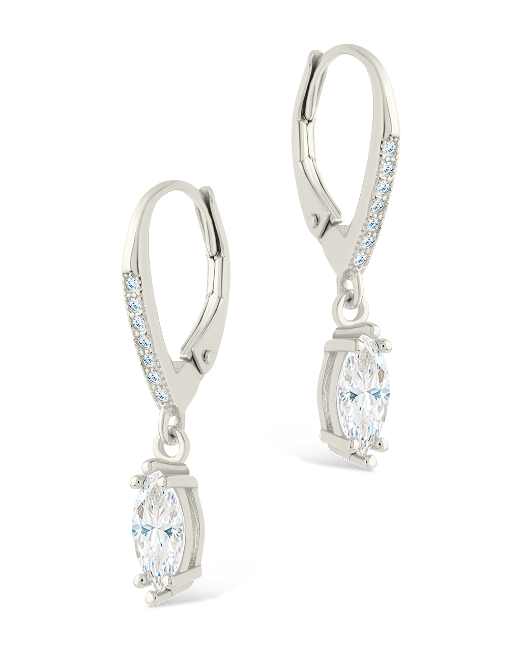 Sterling Silver Allegra Marquise Cut CZ French Clip Earrings - Sterling Forever