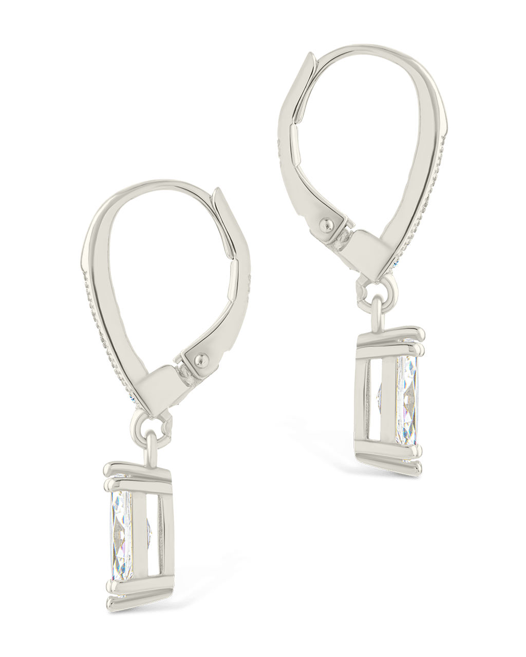 Sterling Silver Allegra Marquise Cut CZ French Clip Earrings - Sterling Forever