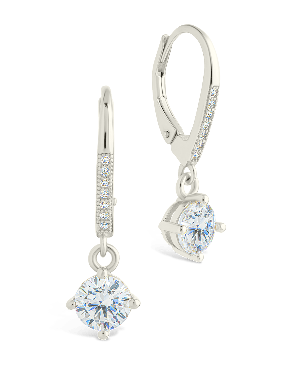 Sterling Silver Matilda Brilliant Cut CZ French Clip Earrings - Sterling Forever
