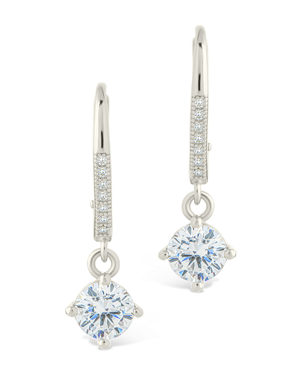 Sterling Silver Matilda Brilliant Cut CZ French Clip Earrings - Sterling Forever