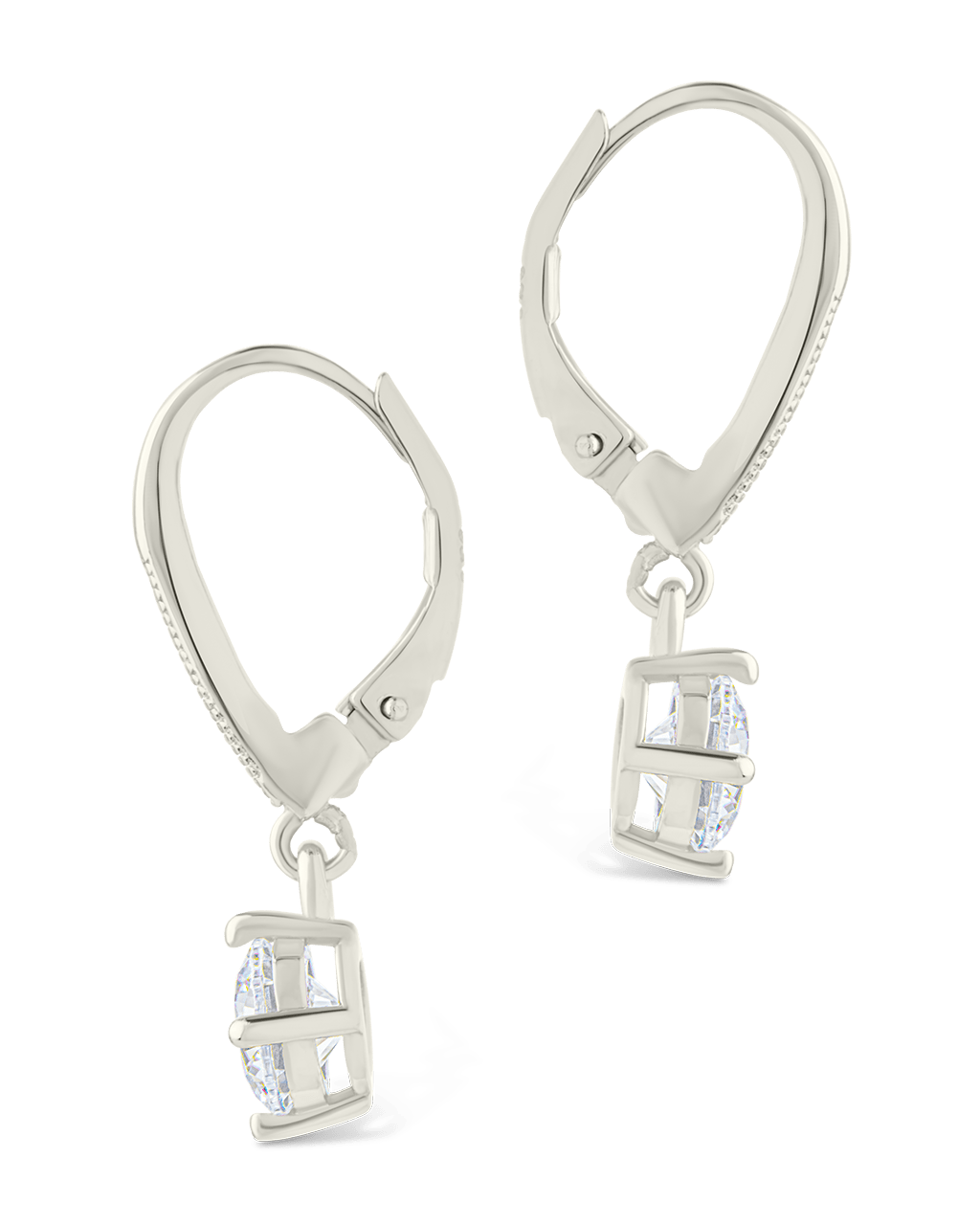 Sterling Silver Matilda Brilliant Cut CZ French Clip Earrings - Sterling Forever