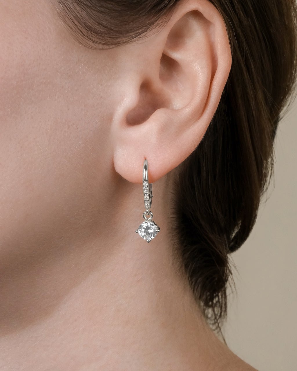 Sterling Silver Matilda Brilliant Cut CZ French Clip Earrings - Sterling Forever