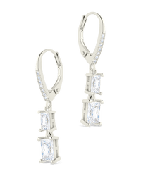 Sterling Silver Eulalia Emerald Cut CZ French Clip Earrings - Sterling Forever