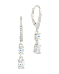 Sterling Silver Liesel Oval Cut CZ French Clip Earrings - Sterling Forever