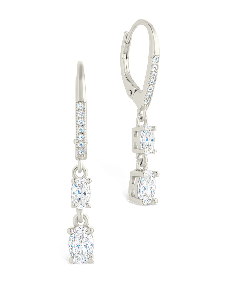 Sterling Silver Liesel Oval Cut CZ French Clip Earrings