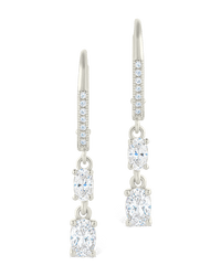 Sterling Silver Liesel Oval Cut CZ French Clip Earrings - Sterling Forever