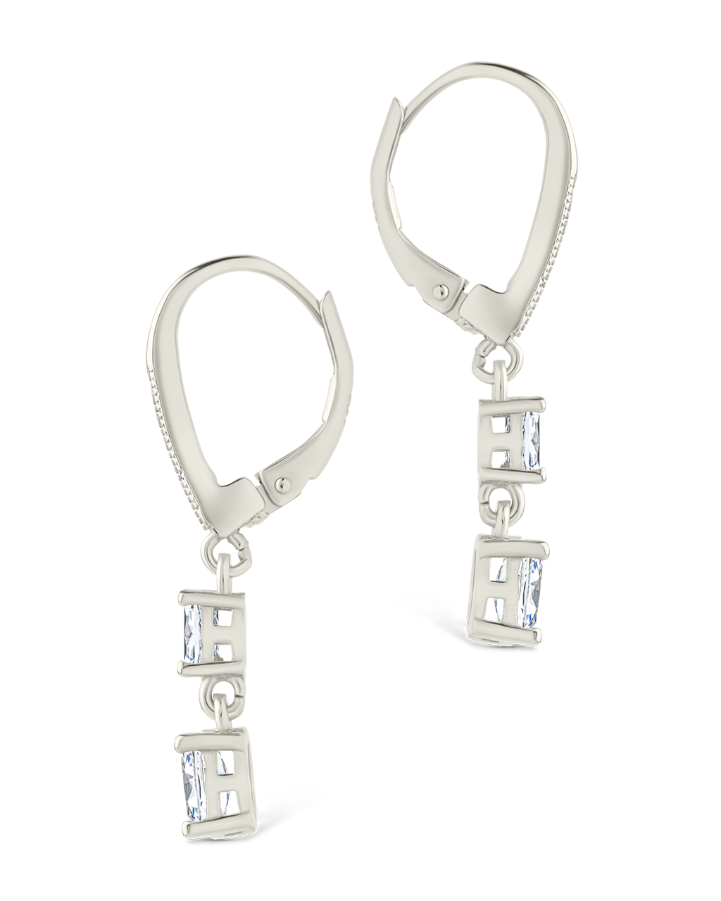 Sterling Silver Liesel Oval Cut CZ French Clip Earrings