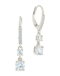 Sterling Silver Magdalena Brilliant Cut CZ French Clip Earrings - Sterling Forever