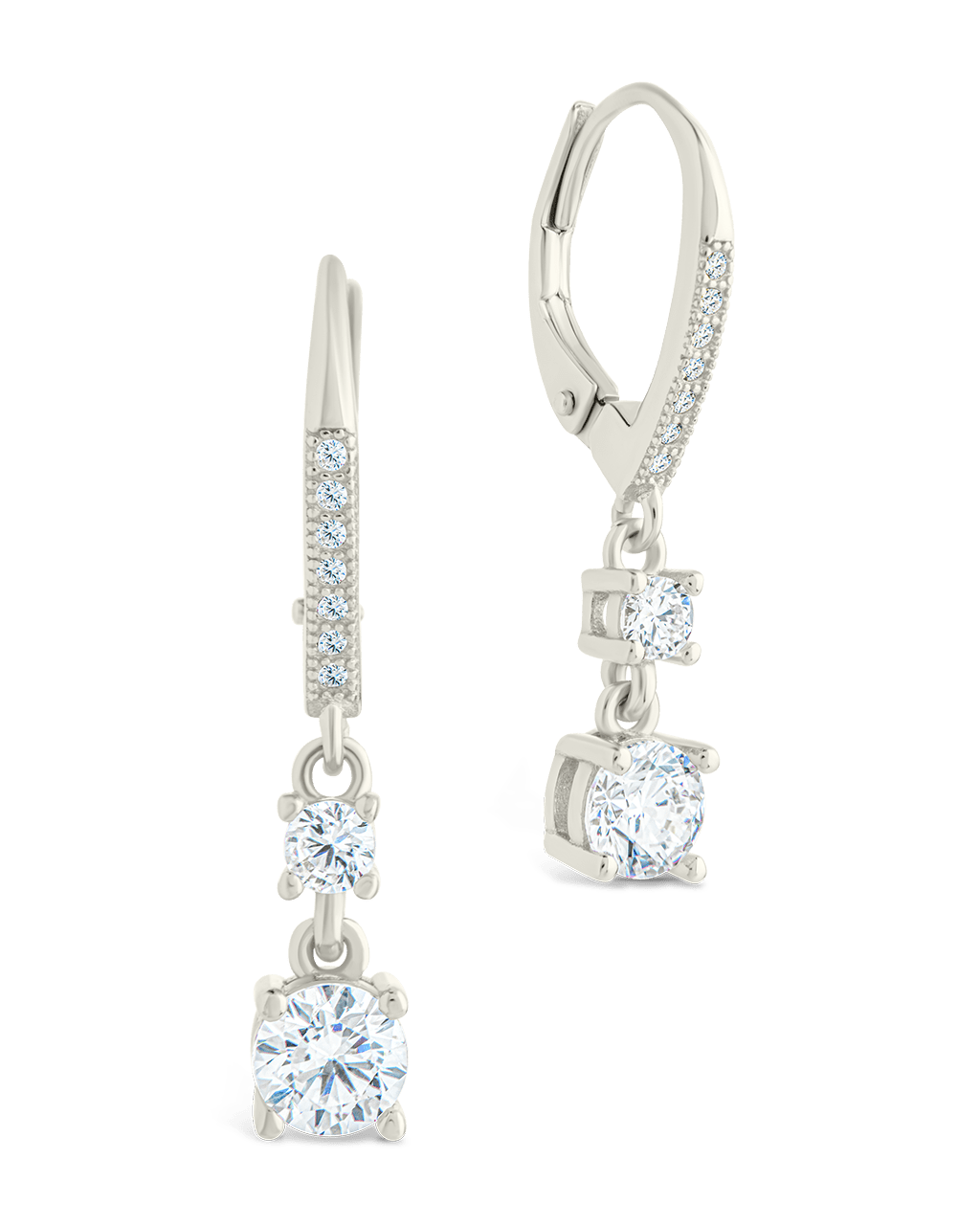 Sterling Silver Magdalena Brilliant Cut CZ French Clip Earrings - Sterling Forever