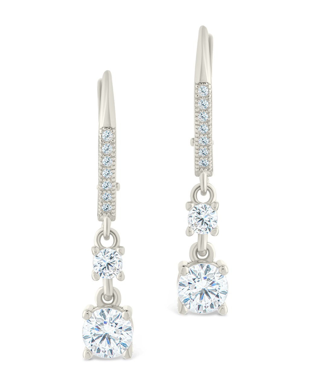 Sterling Silver Magdalena Brilliant Cut CZ French Clip Earrings - Sterling Forever