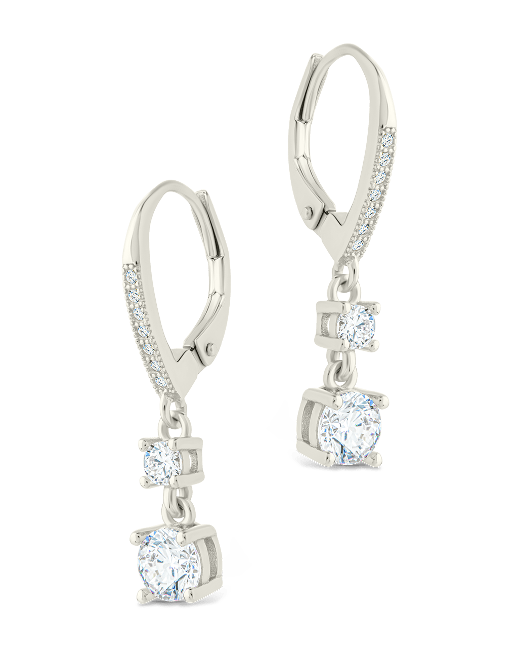 Sterling Silver Magdalena Brilliant Cut CZ French Clip Earrings - Sterling Forever