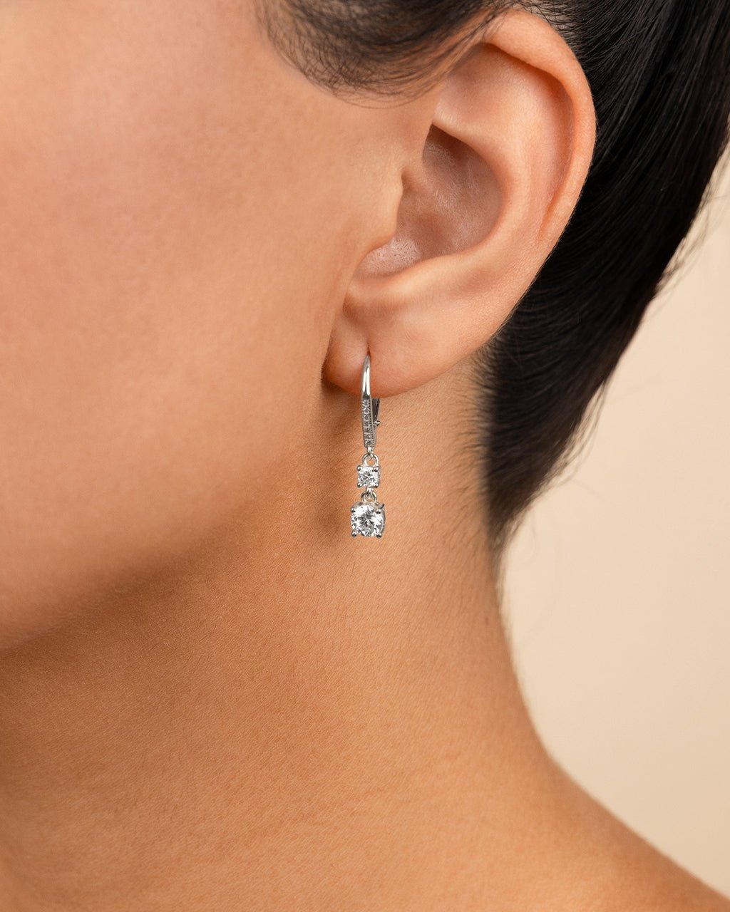 Sterling Silver Magdalena Brilliant Cut CZ French Clip Earrings - Sterling Forever