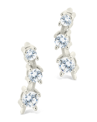Sterling Silver Round Cut Mini Ear Crawlers - Sterling Forever