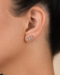 Sterling Silver Round Cut Mini Ear Crawlers - Sterling Forever