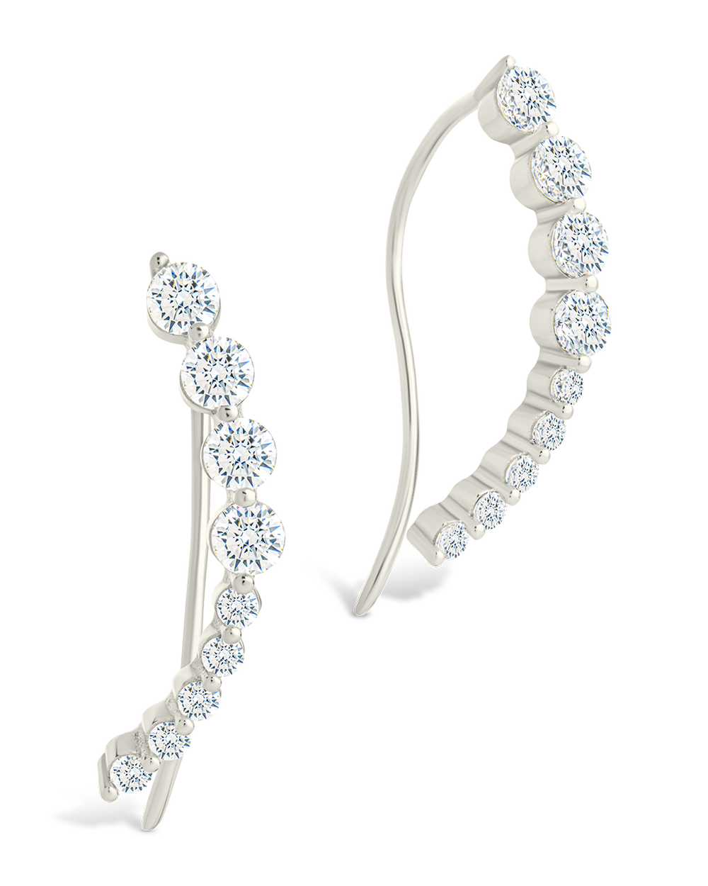 Sterling Silver Brilliant Round CZ Crawlers