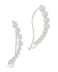 Sterling Silver Brilliant Round CZ Crawlers - Sterling Forever