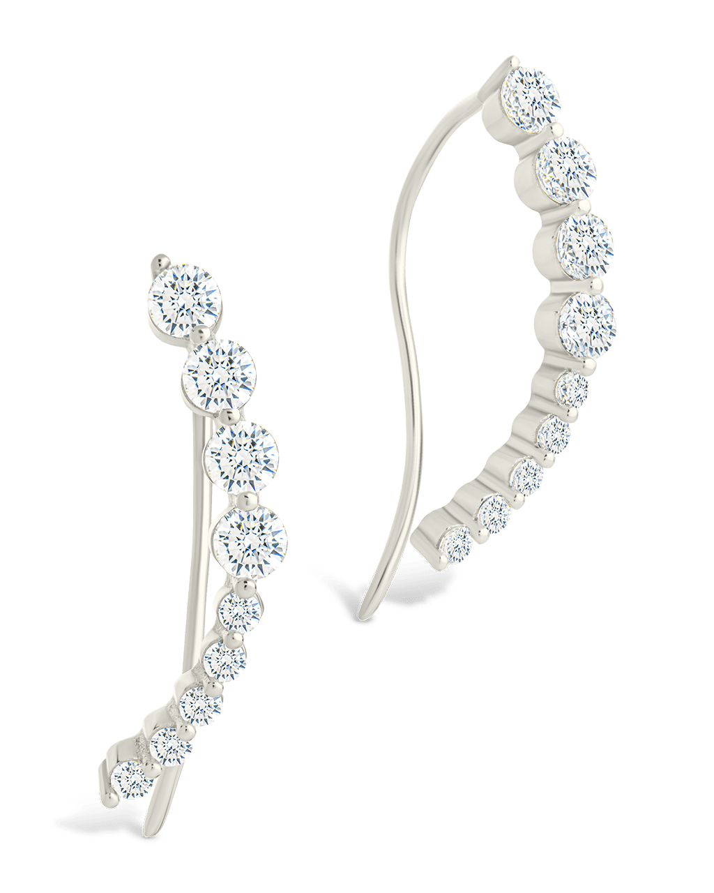 Sterling Silver Brilliant Round CZ Crawlers - Sterling Forever