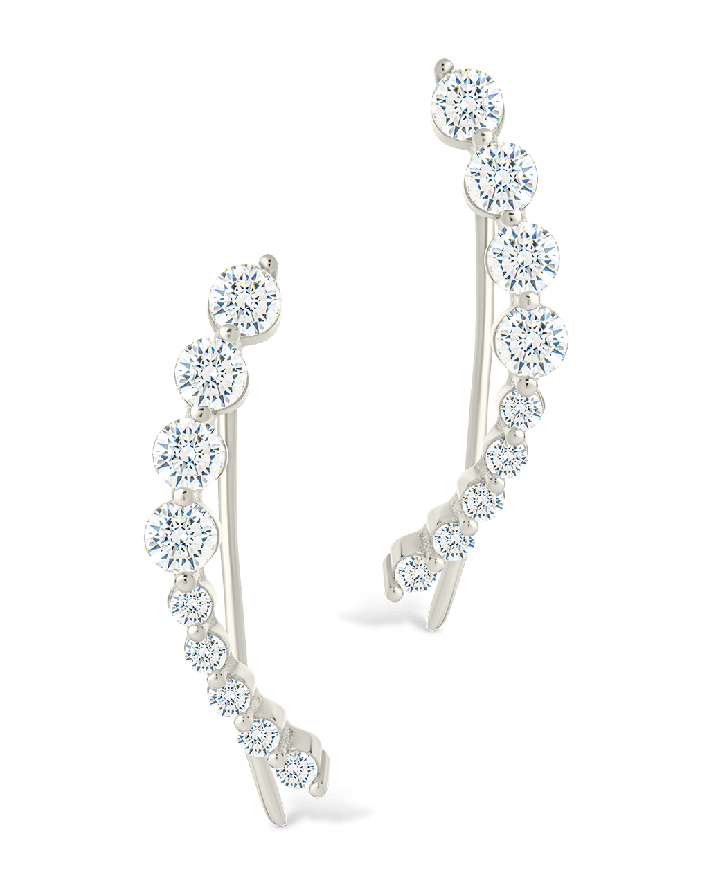 Sterling Silver Brilliant Round CZ Crawlers - Sterling Forever