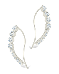 Sterling Silver Brilliant Round CZ Crawlers - Sterling Forever