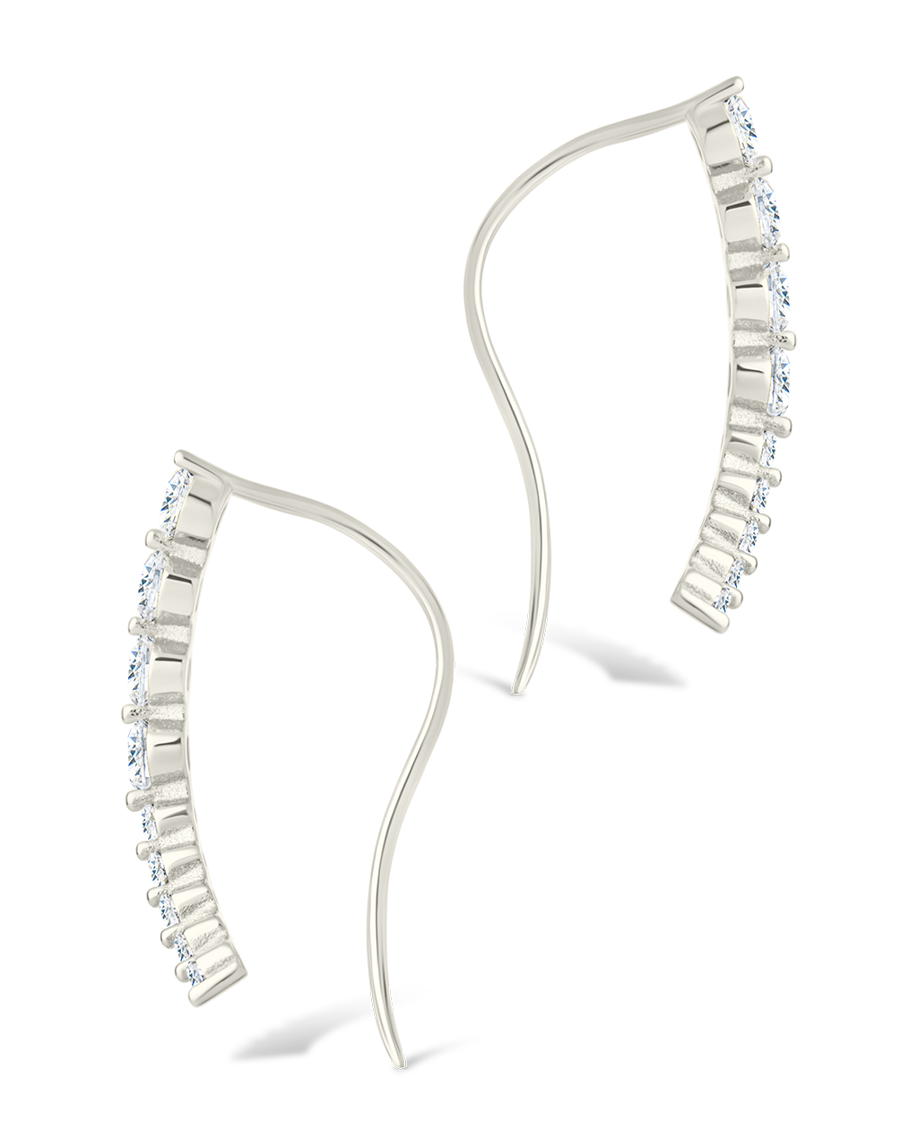 Sterling Silver Brilliant Round CZ Crawlers