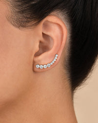 Sterling Silver Brilliant Round CZ Crawlers - Sterling Forever