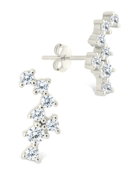 Sterling Silver Round Cut Cluster CZ Crawlers - Sterling Forever