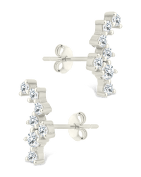 Sterling Silver Round Cut Cluster CZ Crawlers - Sterling Forever