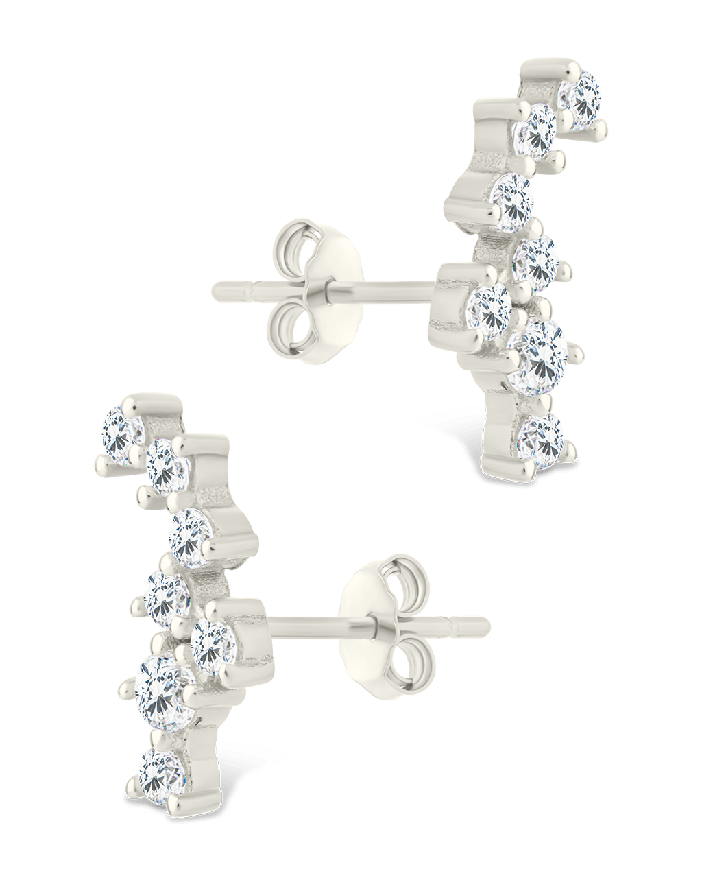 Sterling Silver Round Cut Cluster CZ Crawlers - Sterling Forever