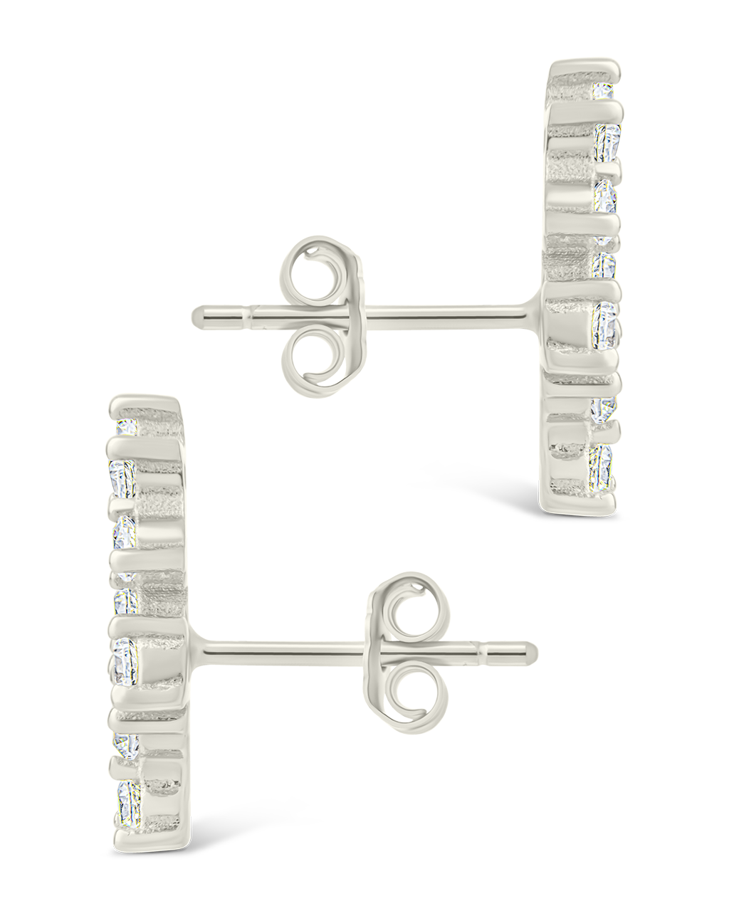 Sterling Silver Round Cut Cluster CZ Crawlers