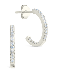 Sterling Silver Thin Bezel Statement Hoops - Sterling Forever
