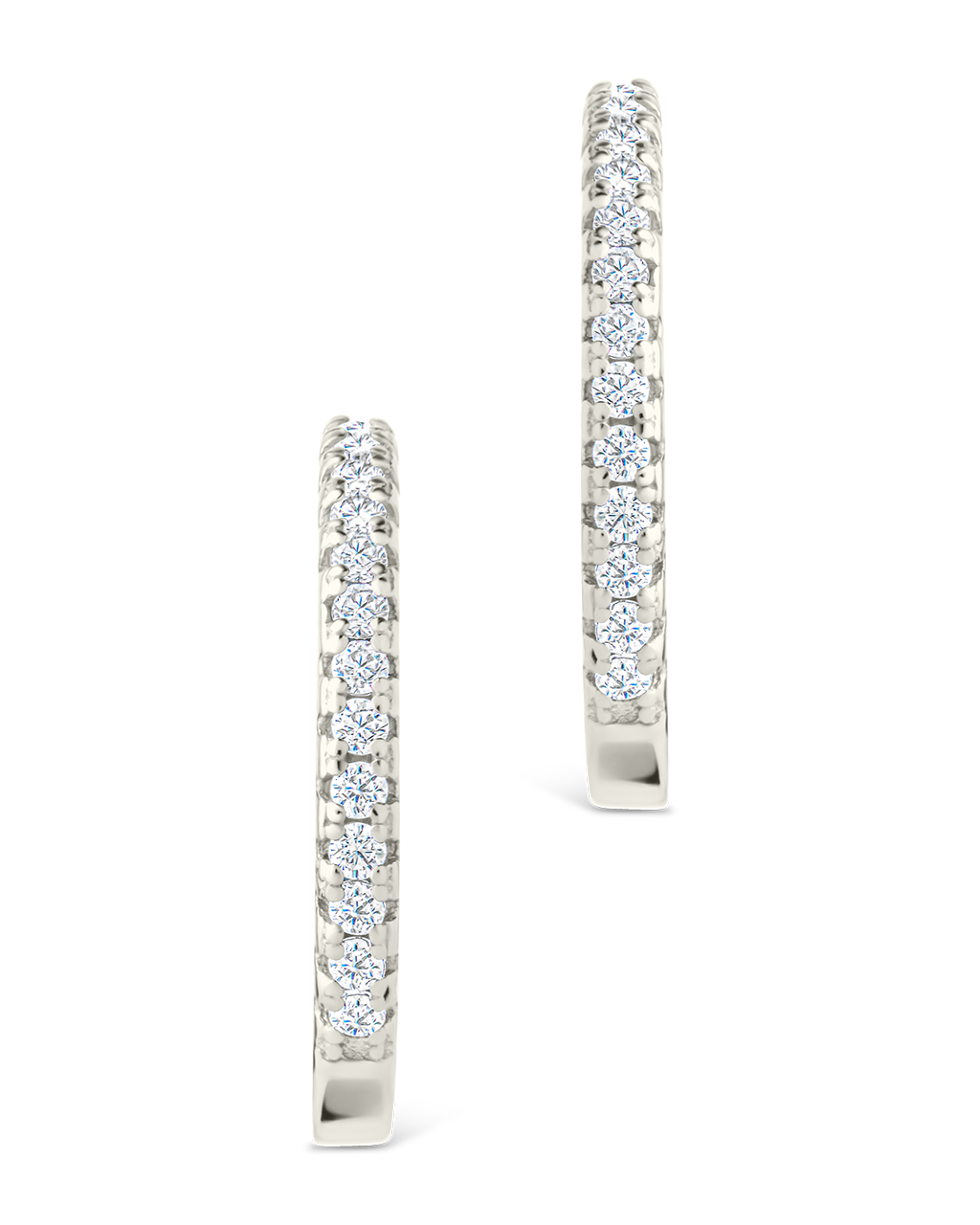 Sterling Silver Thin Bezel Statement Hoops