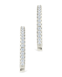 Sterling Silver Thin Bezel Statement Hoops - Sterling Forever