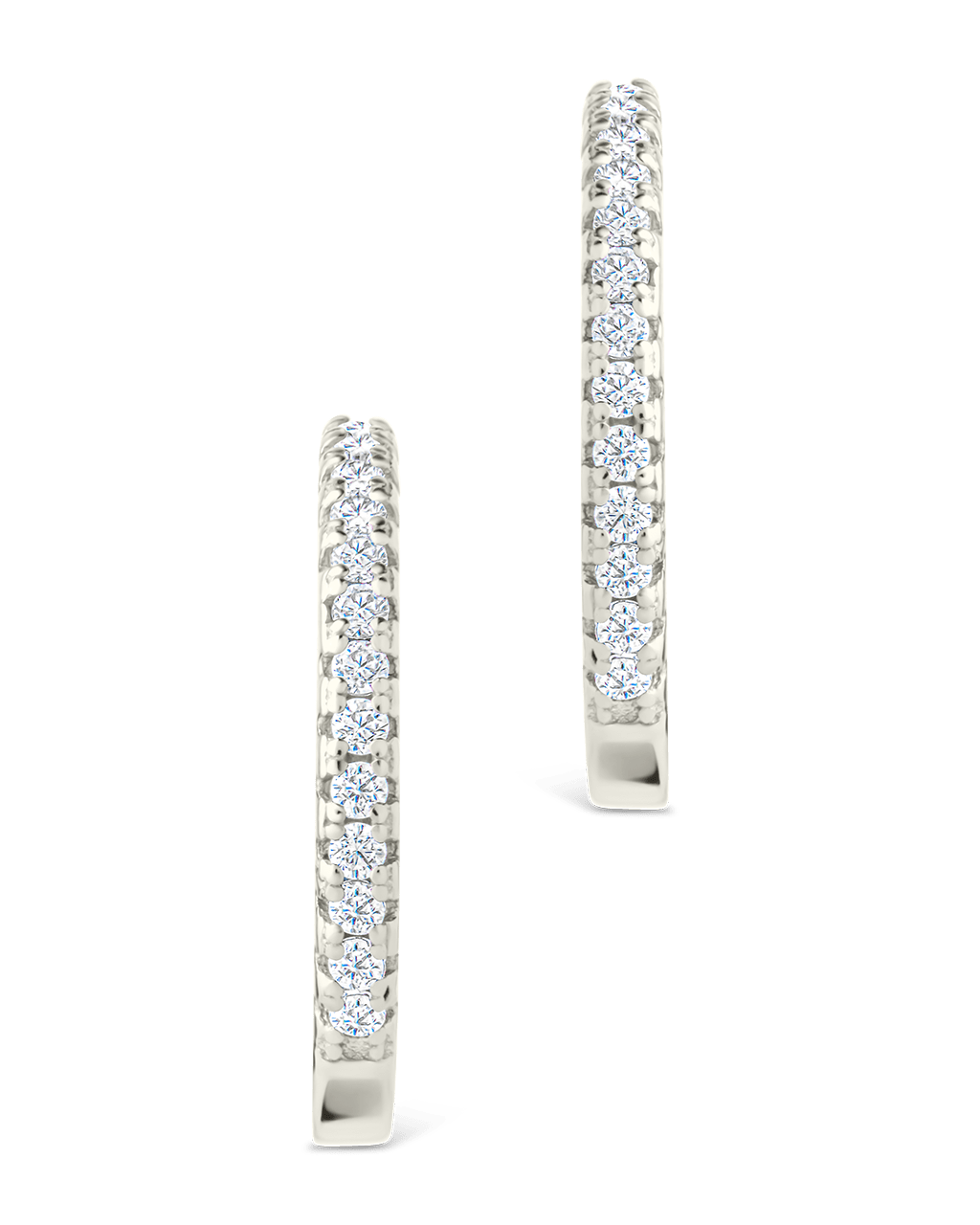 Sterling Silver Thin Bezel Statement Hoops - Sterling Forever