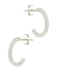 Sterling Silver Thin Bezel Statement Hoops - Sterling Forever