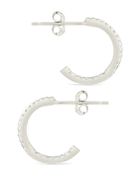 Sterling Silver Thin Bezel Statement Hoops - Sterling Forever