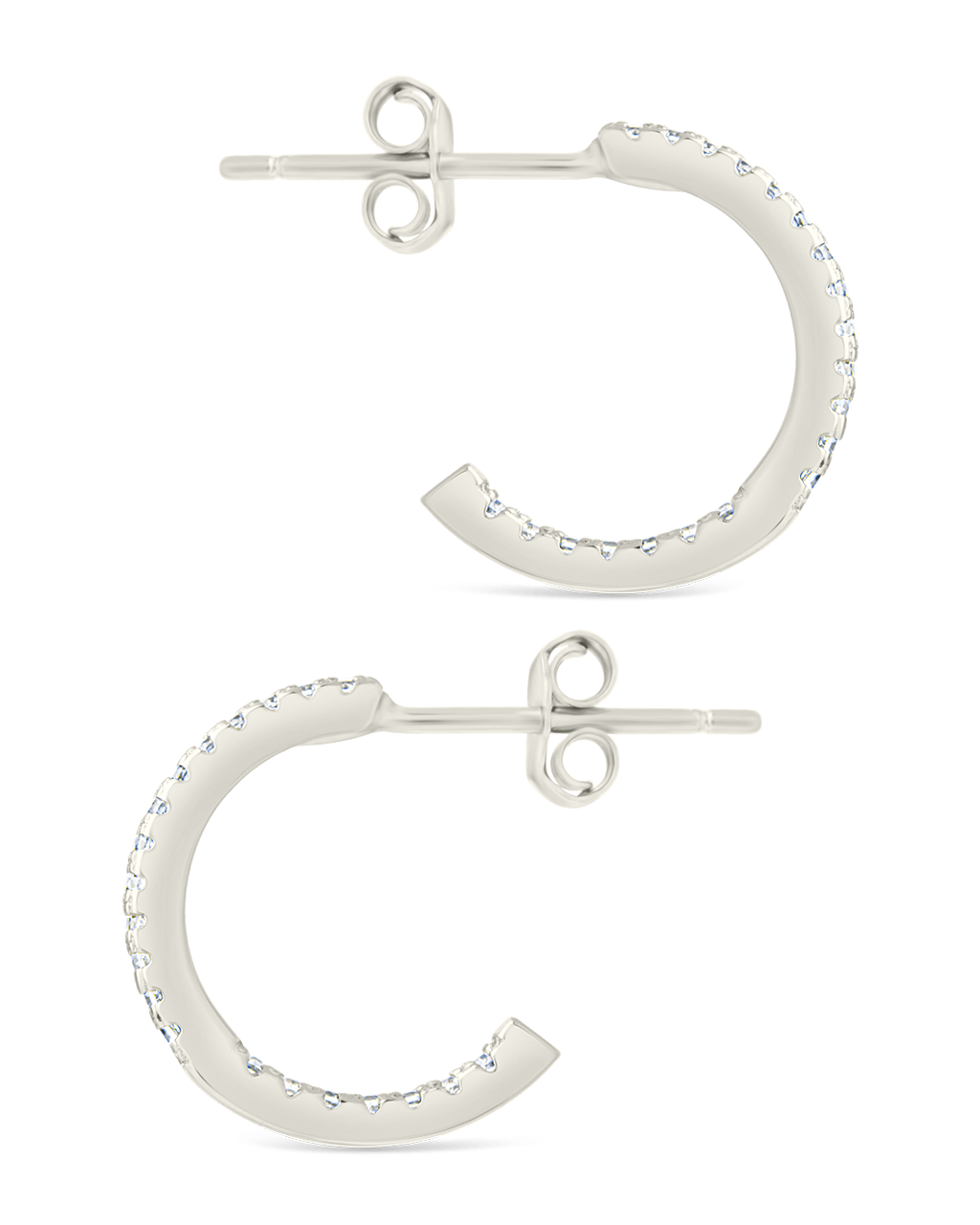 Sterling Silver Thin Bezel Statement Hoops - Sterling Forever