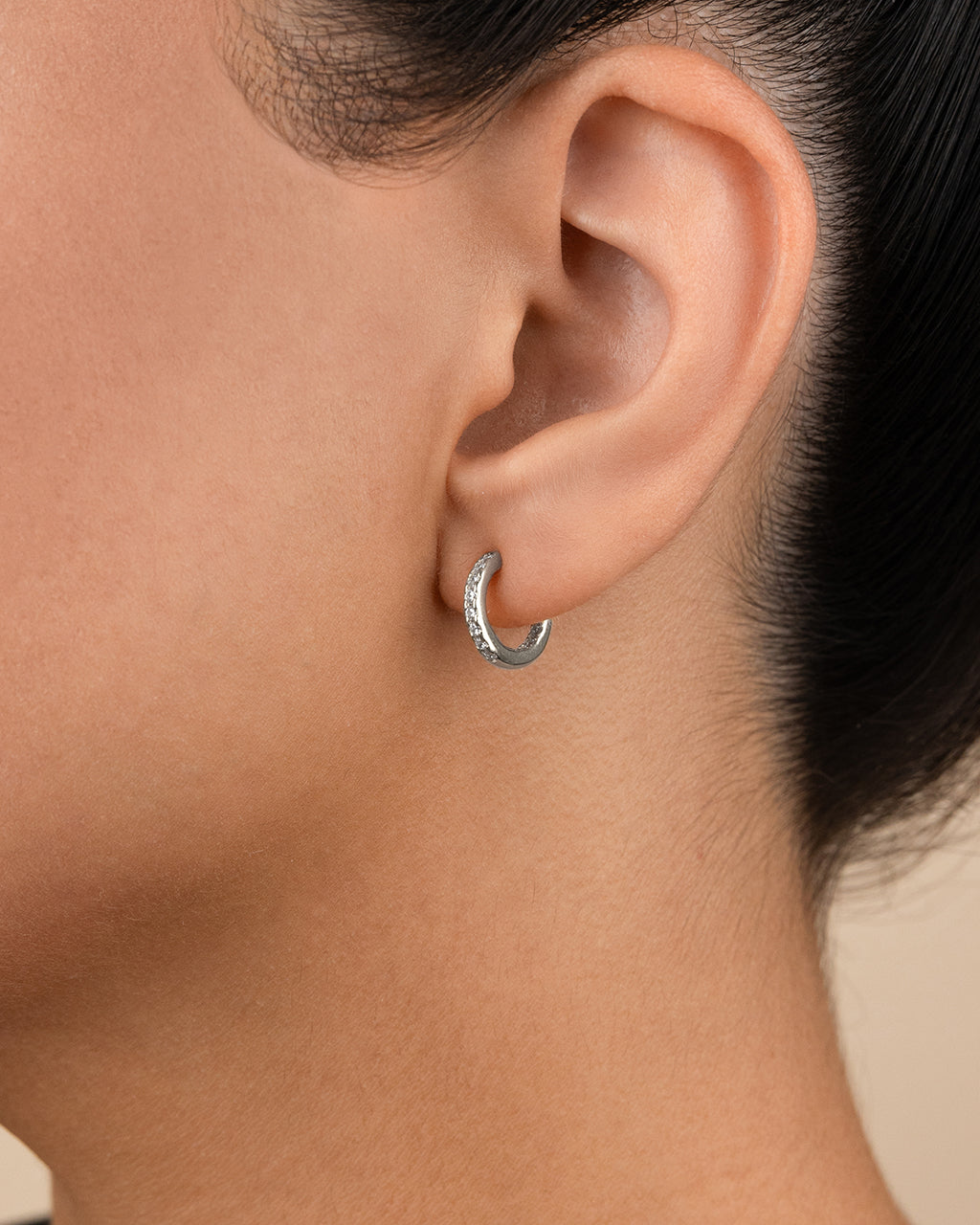 Sterling Silver Thin Bezel Statement Hoops