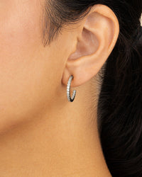 Sterling Silver Thin Bezel Statement Hoops - Sterling Forever