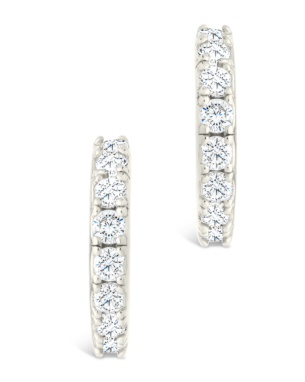 Sterling Silver Eleri CZ Tube Hoops - Sterling Forever