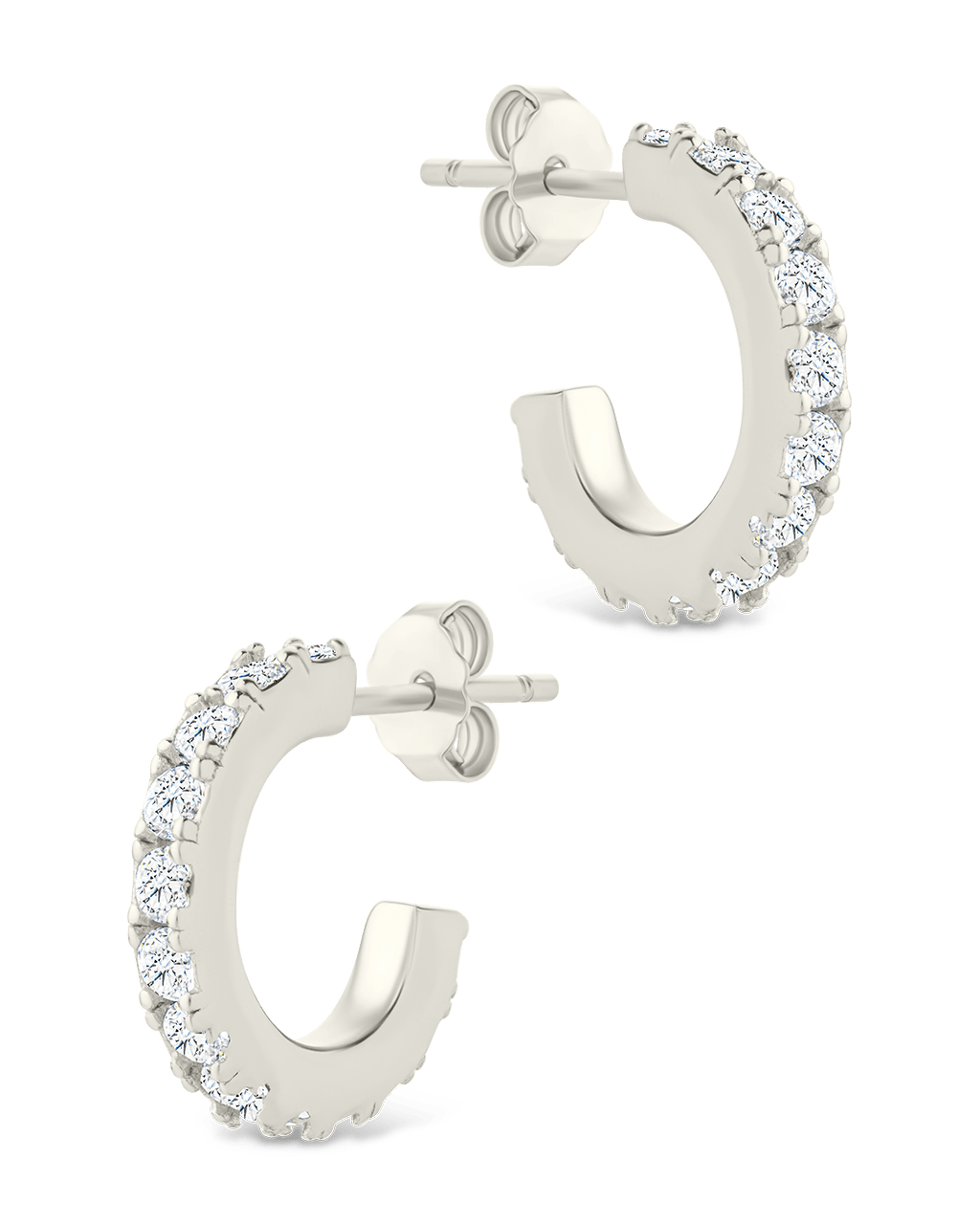 Sterling Silver Eleri CZ Tube Hoops - Sterling Forever