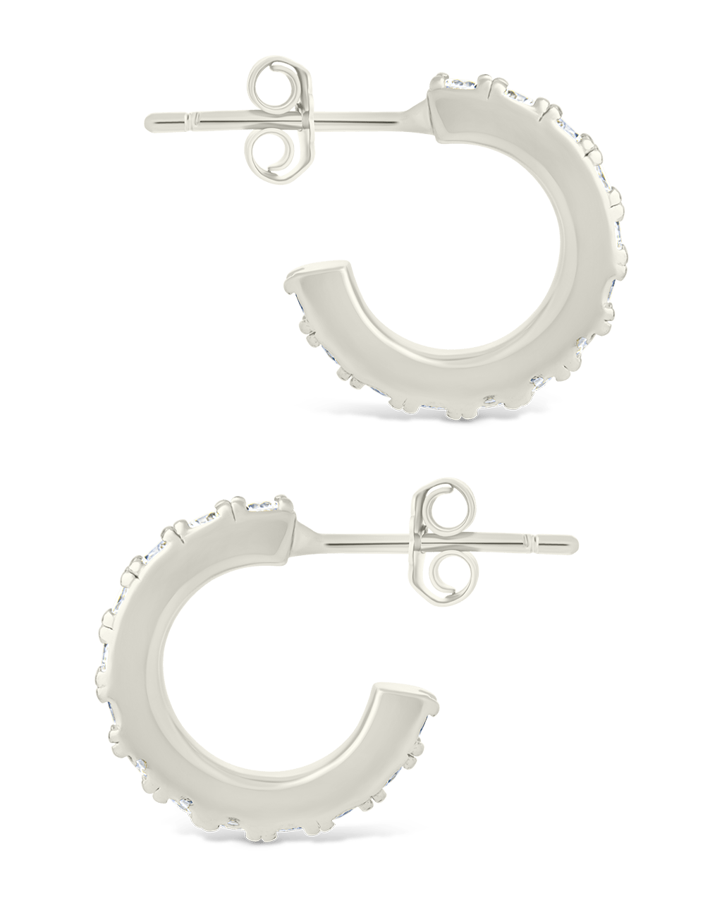 Sterling Silver Eleri CZ Tube Hoops - Sterling Forever