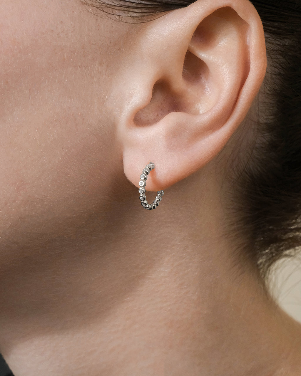 Sterling Silver Bezel Statement Bubble Hoops – Sterling Forever