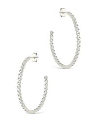 Sterling Silver Bezel Statement Bubble Hoops - Sterling Forever