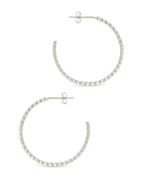 Sterling Silver Bezel Statement Bubble Hoops - Sterling Forever
