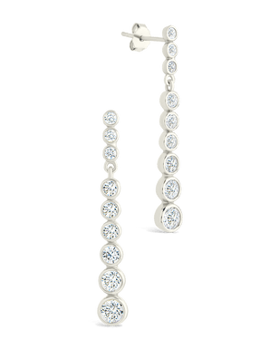 Sterling Silver Helene Brilliant Cut CZ Dangle Earrings