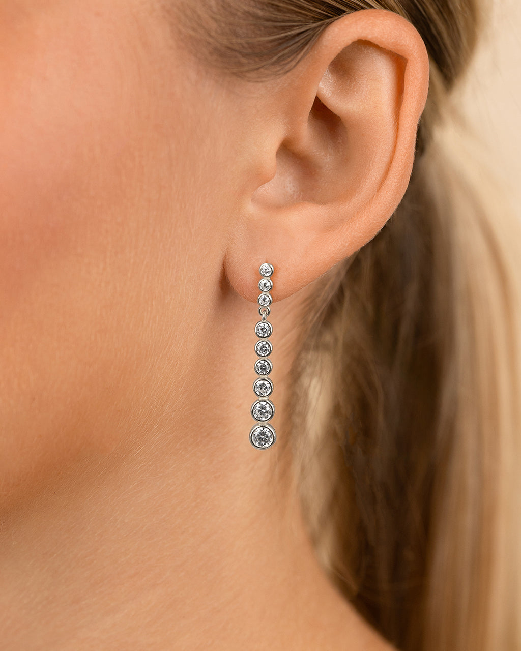 Sterling Silver Ianthe Brilliant Cut CZ Dangle Earrings