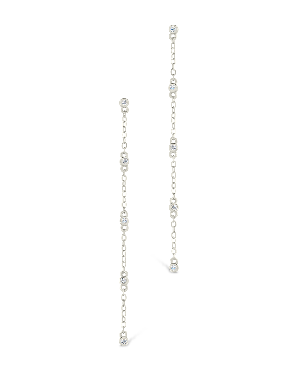 Sterling Silver Evanthe Brilliant Cut CZ Dangle Earrings